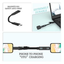 Fahgaer Multi Connectors Magnetic Fast Charging Cable with Screen Keychain PD Cord for Andriod Type-C 60W 18W Fast Charging A