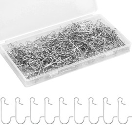 OCTERIC 300 Pieces Christmas Ornaments Hooks Metal C-Shaped Hangers for Trees Balls Christmas Hanging Decorations (Silver)