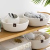 3 Piece Cotton Rope Woven Storage Basket Set Round Cotton