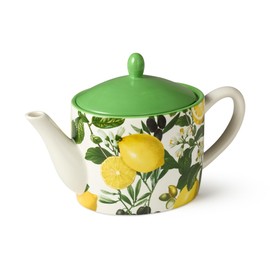 Limone 40 oz. Ceramic Teapot - Lemon-Shaped, Durable and Dishwasher-Safe, Mediterranean-Inspired Tea Pot for Entertaining and Everyday Use