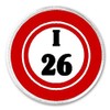 I 26 I26 Bingo Ball - 3" Sew/Iron On Patch