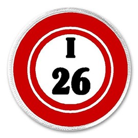 I 26 I26 Bingo Ball - 3" Sew/Iron On Patch Game Hobby Number Board Lucky