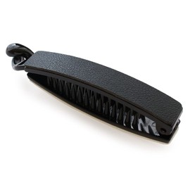 JewelVOX Banana Clip, Leather, Bi-Color, Hair Accessories, Women's, Small, Firm, BY-B112 (Black)