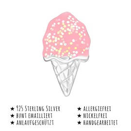 Monkimau Girl Earrings Ice Cream Bag Earrings in 925 Sterling Silver Silver