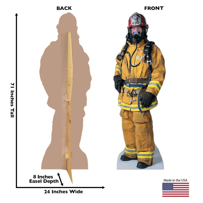 Cardboard People Firefighter Life Size Cardboard Cutout Standup