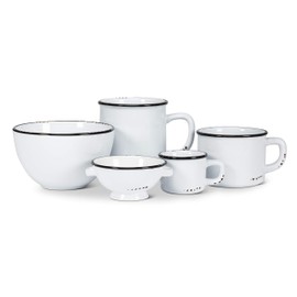 Abbott Collection Enamel Look Stoneware Mug, White