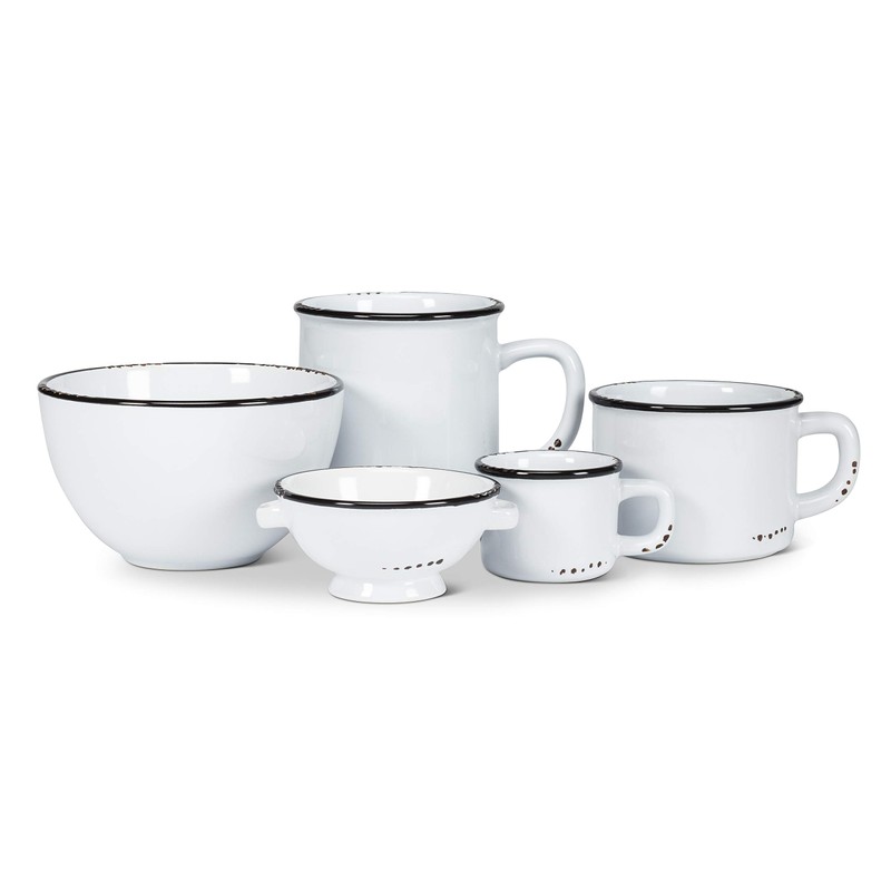 Abbott Collection Enamel Look Stoneware Mug, White