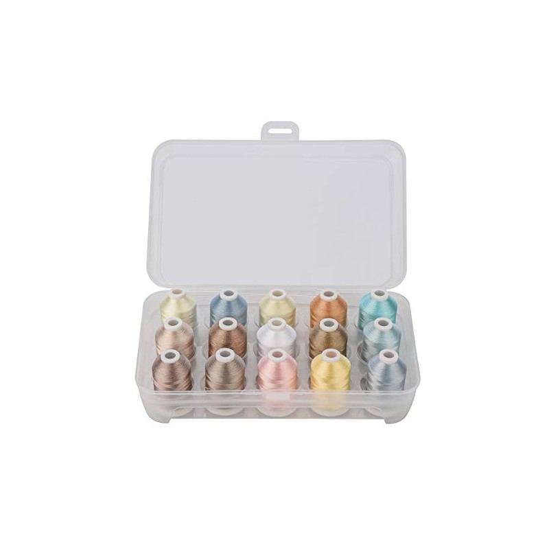 Simthread Machine Embroidery Thread with Storage Box Polyester 15 Spools