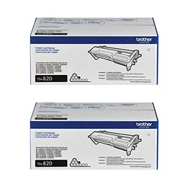Brother Genuine TN820 2-Pack Standard Yield Black Toner Cartridge with Approximately 3,000 Page Yield/Cartridge