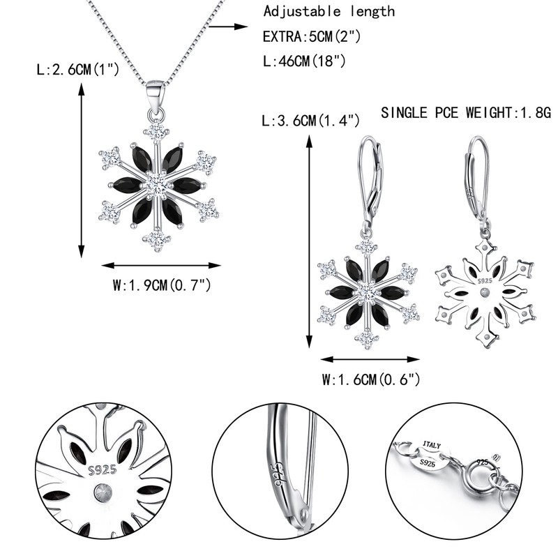 Ever Faith Snowflake Jewerly Sets Sterling Silver Winter Accessory Sparkle