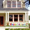 TUPARKA Large Happy Easter Banner Fabric Easter Yard Sign for