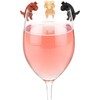 True Zoo - Marcadores de cristal para vino, abalorios de