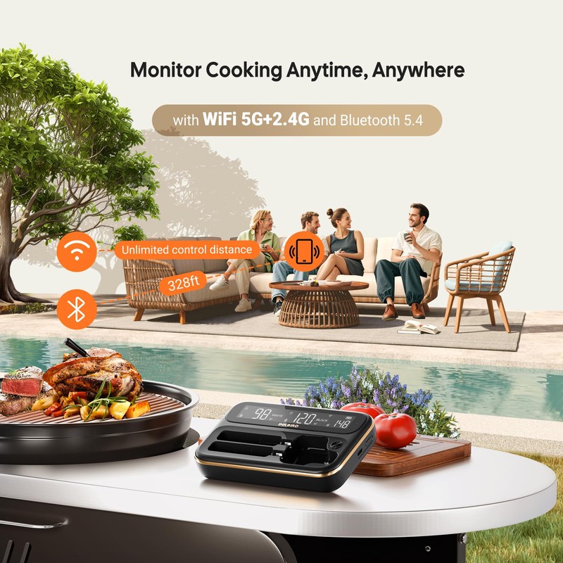 5GHz & 2.4GHz WiFi Wireless Meat Thermometer, Inkbird WiFi &