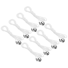 PATIKIL 1.5M 4.9ft Ceiling Pull Chain, 8 Pcs Pulls String Extender with Ball Pendant for Fan Light Chandelier Table Lamp Pulling Switch, Silver Tone