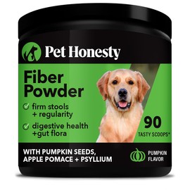Pet Honesty Pumpkin Fiber Powder Supplement for Dogs - All Natural Anti Diarrhea Dog Probiotic with Psyllium Husk, Pumpkin Seeds and Apple Pectin for Firmer Stool & Healthy Digestion (90 scoops)
