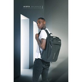 [AISFA] Men's Backpack Business Backpack Rucksack 17-Inch PC Business Backpack Laptop Bag Large Capacity with USB Charging 30L Unisex Outdoor Travel Student Commute School Bag A4 Storage