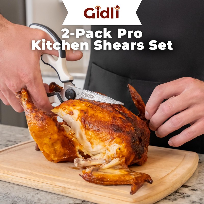 Gidli 2 Pack Kitchen Scissors & Kitchen Shears - Lifetime