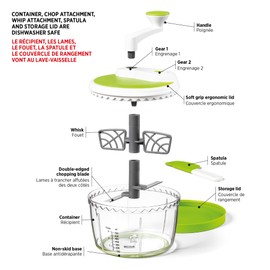 Starfrit PRO Food Processor & 2-in-1 with a Peeler - Chop, Whip, Peel, and More! Ideal for Salsa, Baby Food, Hummus, Dips, Dressings, Sauces, Whipped Cream, Butter, and Veggies.