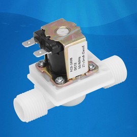 Beduan Water Solenoid Valve, 1/2" x 1/2" Male Thread DC 24V, Air Water Inlet Normally Closed Washing Machine Valve
