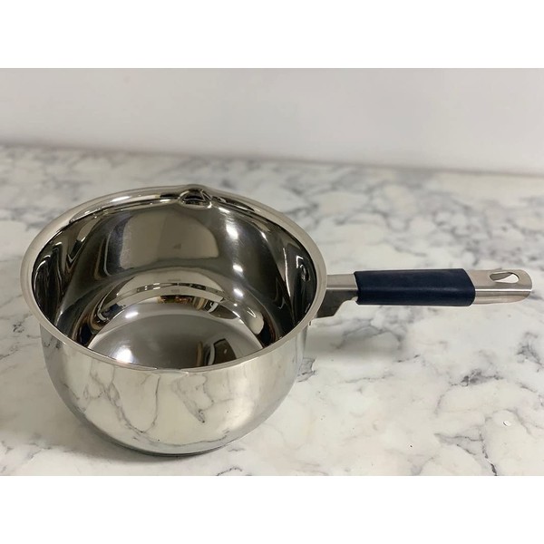 NOBEL Stainless Steel Hard Anodised Milk Pan with 2 Double Pouring Lips Sauce Boil (18 cm Diameter - 2 Litre), Silver, (NS-9391-SS-9393)