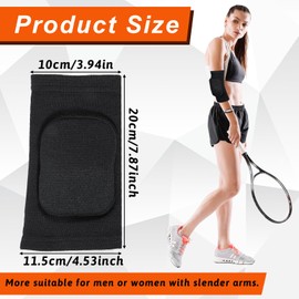 LIQWEI 1 Pair Volleyball Elbow Pads, Black Arm Brace Ventilate Sport Elbow Protector Strap, Breathable Elbows Pads Arm Pad With Padded for Men and Women Basketball