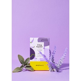 AvryBeauty 4-Step Pedi Lavender And Sage 2 pack, Lavender And Sage Infused, At-Home Foot Care Kit, Sugar Foot Scrub, Foot Cream, Spa Pedicure for Dry, Callused Feet