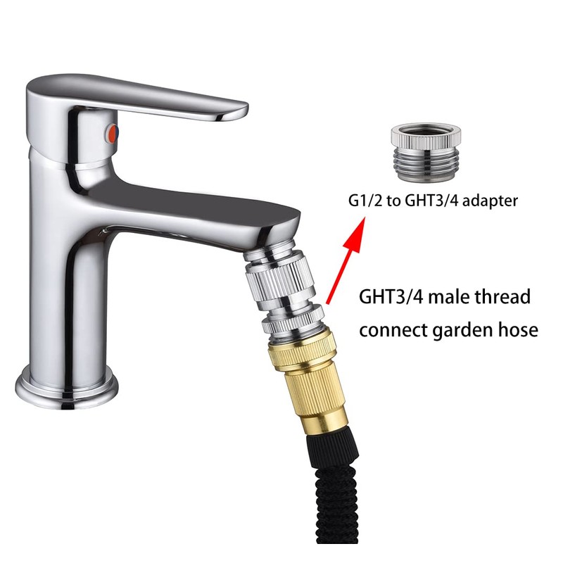 Brass Sink Faucet to Garden Hose Adapter – Quick Connect