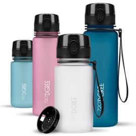 720°DGREE Water Bottle Kids 350ml “uberBottle“ softTouch +Sieve - BPA-Free Tritan, Leakproof, Reusable Drinking Bottle - Waterbottle for Children from 2 Years, Kindergarten, School, Playground, Sport