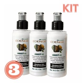 Edengi Tratamiento Regenerador De Coco Para Cabello Dañado150ml Kit