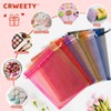 Crweety 50 Pcs Red Organza Bags 3x4 In, Small Mesh