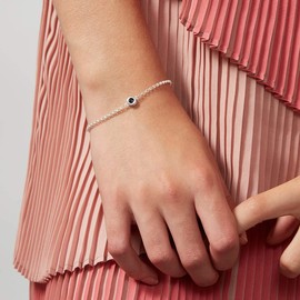 Molly Brown London Sterling Silver and Sapphire Bracelet, September Birthstone Gem. Ideal for Birthday Gifts for Girls, Flower Girl and Bridesmaids Gifts