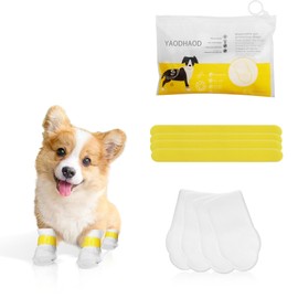 YAODHAOD Pet Booties for Dogs & Cats, Disposable Dog Shoes to Prevent Licking, Wound Recovery Boots Foot Covers for Injured Paw, Paw Protection,with Adjustable Straps (20PCS) (Small)