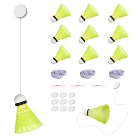 Keboyoe Badminton Trainer Set, Badminton Training Device, Portable Self-Study, Self-Learning Badminton Rebound Trainer, Badminton Training Aid, Badminton Trainer for Solo Rebound Training, Pack of 9