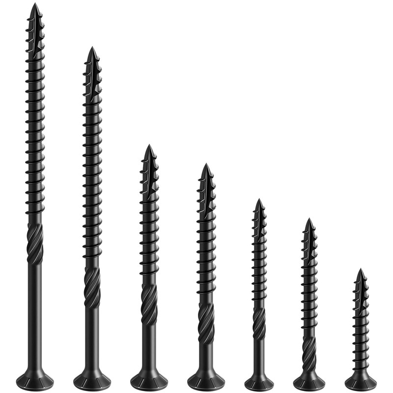 Wensilon #8 * 2" Black Deck Screws, (311pcs) 2 lbs.Exterior