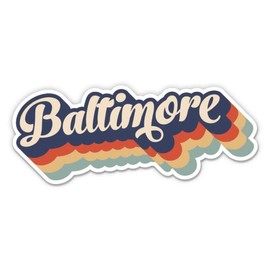 Squiddy Baltimore Maryland Layered Retro Style - Vinyl Sticker Decal for Phone, Laptop, Water Bottle (3" Wide)