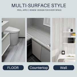 auxua Wood Grain Peel and Stick Floor Tiles – 11.8” Width, Full Roll Length of 394" – Versatile Design for Any Space, Light Color Self Adhesive Vinyl Flooring, Waterproof and Non-Slip Features