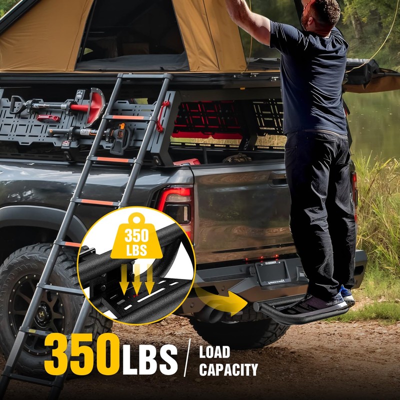 Nilight Universal Hitch Step Textured Black Drop Trailer Hitch Step