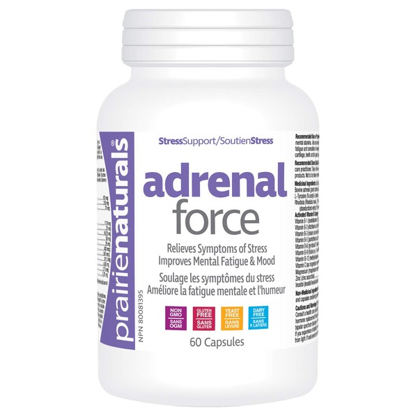 Prairie Naturals Adrenal-Force - Bovine Adrenal Cortex Gland Capsule, 60 Count
