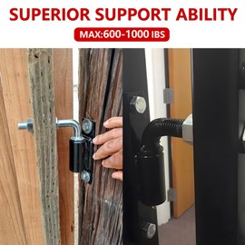 2 Pack J-Bolt Gate Hinge with Plate, Heavy Duty Welded Hinge for Doors Gates, Driveway Gates for Welding on Larger Iron or Steel Gates (Silver-A-5 Inches)