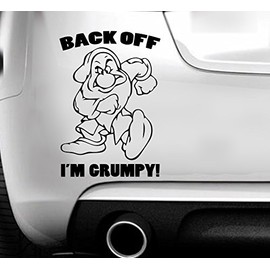 Back Off I'm Grumpy Funny Vinyl Sticker Car Laptop Boat
