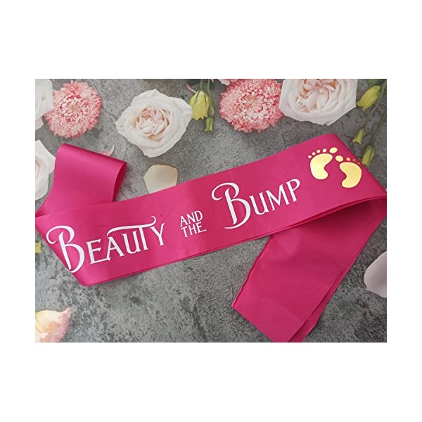 Mommy to Be Sash for Baby Shower, Beauty and The Bump Sash for New Mom, Gift Ideas for PT25 0