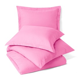 Nestl Light Pink Duvet Cover Full Size - Soft Full Size Duvet Cover Set, 3 Piece Double Brushed Duvet Cover with Button Closure, 1 Full Duvet Cover 80x90 inches and 2 Pillow Shams