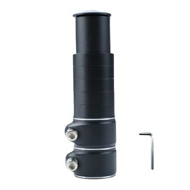 TRKIMAL Bike Stem Riser, Aluminum Alloy Bicycle Handlebar Stem Extender Raiser Adapter 1-1/8" 28.6mm Fork,124mm/135mm for Mountain Bike, MTB, Road Bike with Hexagonal Wrench (Black, 135mm)