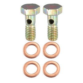 X AUTOHAUX 2 Set Banjo Bolt Brake Fitting Adapter Kit M6x1 Brake Line Thread Banjo Bolt with 6mm Washers