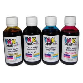 Juego de 4 Tintas INK Depot - Compatible con Multifuncionales BROTHER - Tanques de Tinta, Sistemas de Tinta Continua