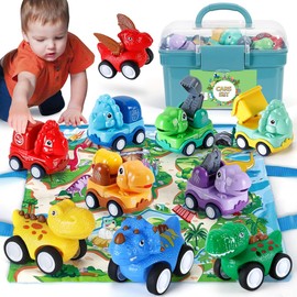 SYHLN Toys for 1 Year Old Boys Gifts,10 Pcs Toy Cars for Toddlers,Baby Toys 12-18 Months,Pull Back Cars Dinosaur Toys for Boys 1 2 Years,1 2 3 Years Old Boys and Girls Christmas Birthday Gifts