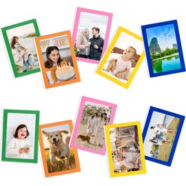 DoocliB Pack of 10 Magnetic Photo Pockets, Magnetic Photo Frame for Photos, Postcards of 15 x 10 cm for Fridge, Colourful