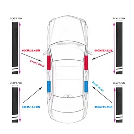 FT Funtor Car Door Sill Protector, 4 Carbon Fiber Car Sill Protectors, Scratch Resistant Door Bumper Protective Film, Universal Automobile Accessories Threshold Protection Sticker (B-4Pcs)