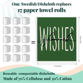 LARTSFRO St Patricks Day Decorations Swedish Dishcloths for Kitchen, Swedish Dish Cloths for Lucky Wishes, Papaya Reusable Paper Towels, 4 Pack Dish Towels for Kitchen, Reusable Paper Towels Washable