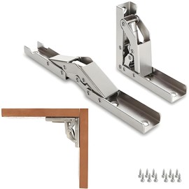 2 Piece 90 Degree Folding Hinge Hidden Bracket Hinge for Tables Cabinets Hardware Accessories